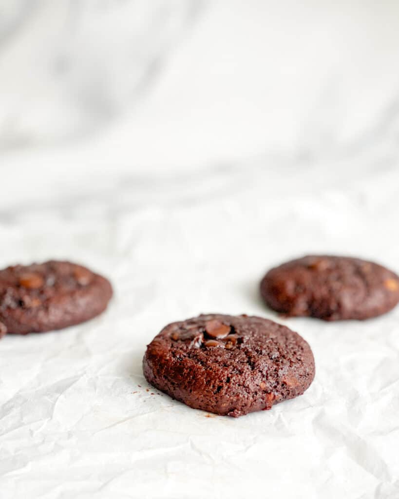 low calorie double chocolate fudge cookies