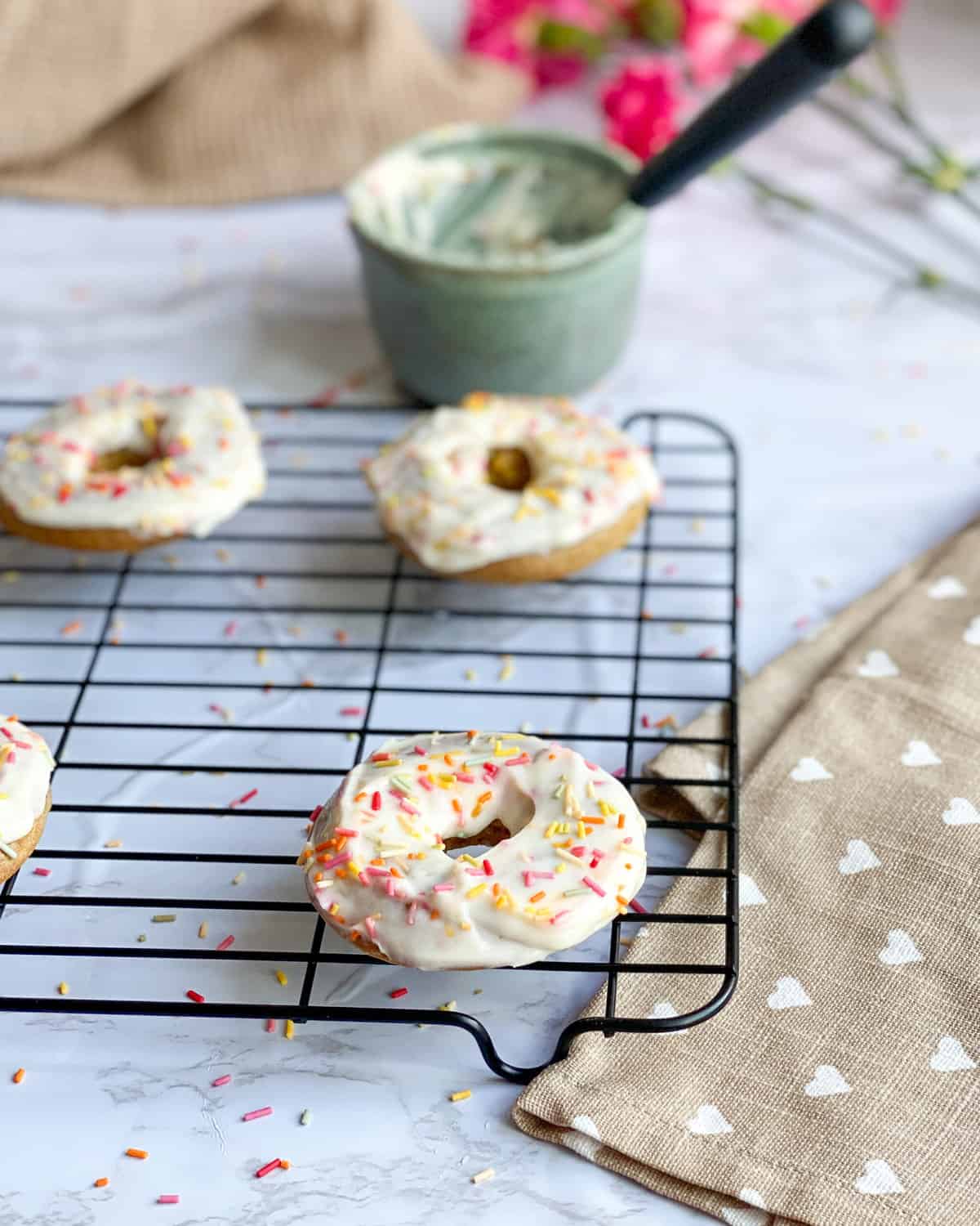 low calorie birthday cake donuts