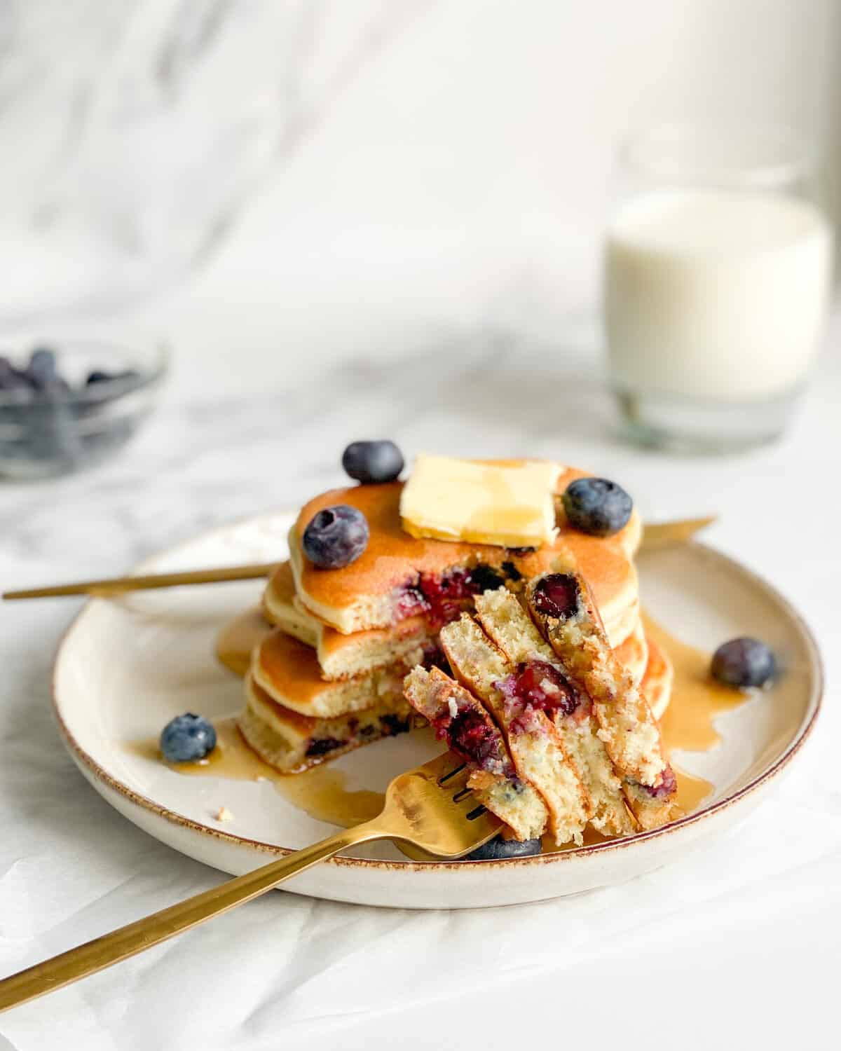 low calorie blueberry pancakes