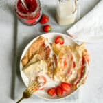 low calorie strawberries and cream crepes