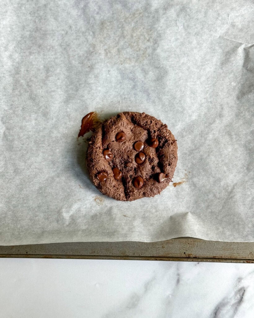 low calorie single serve double chocolate cookie