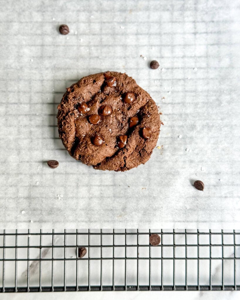 low calorie single serve double chocolate cookie