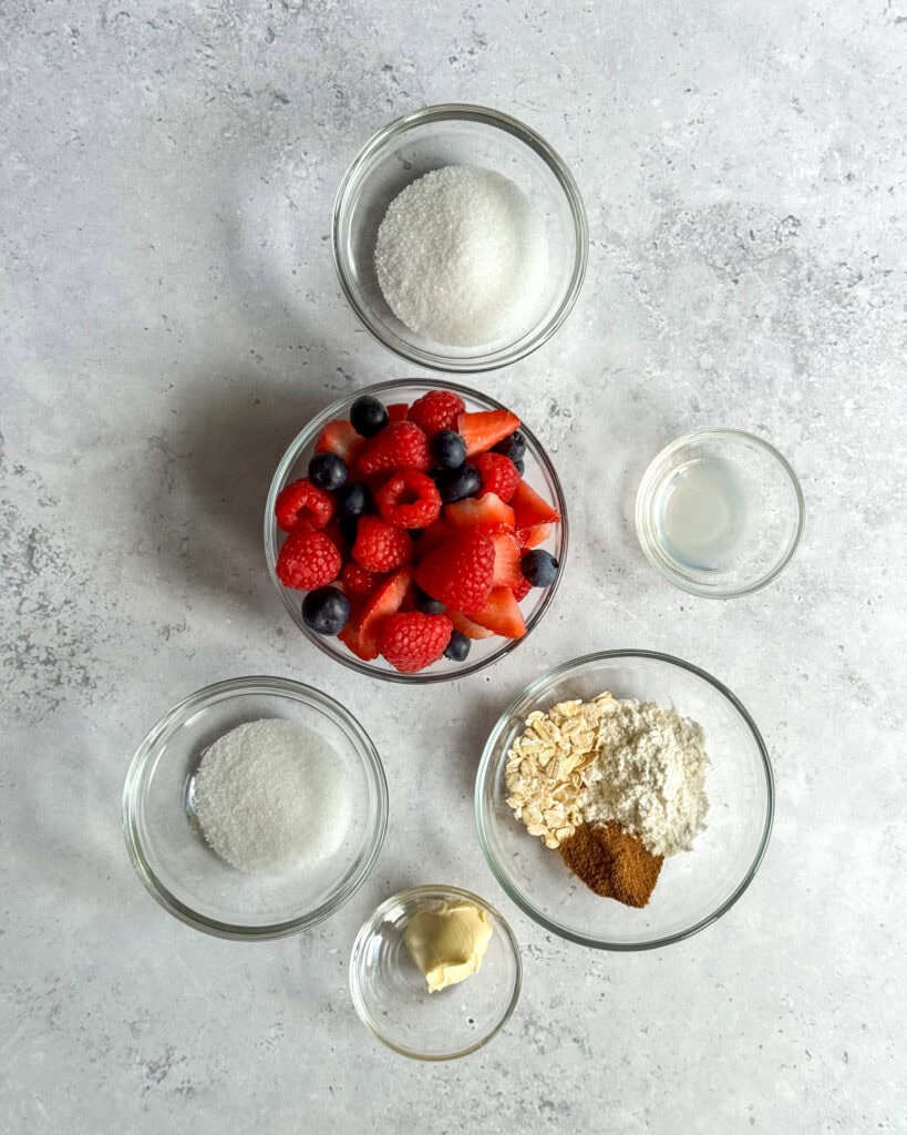 low calorie single serve berry crumble