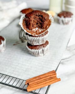 low calorie chocolate banana bread muffins