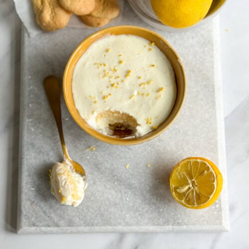 low calorie single serve lemon tiramisu