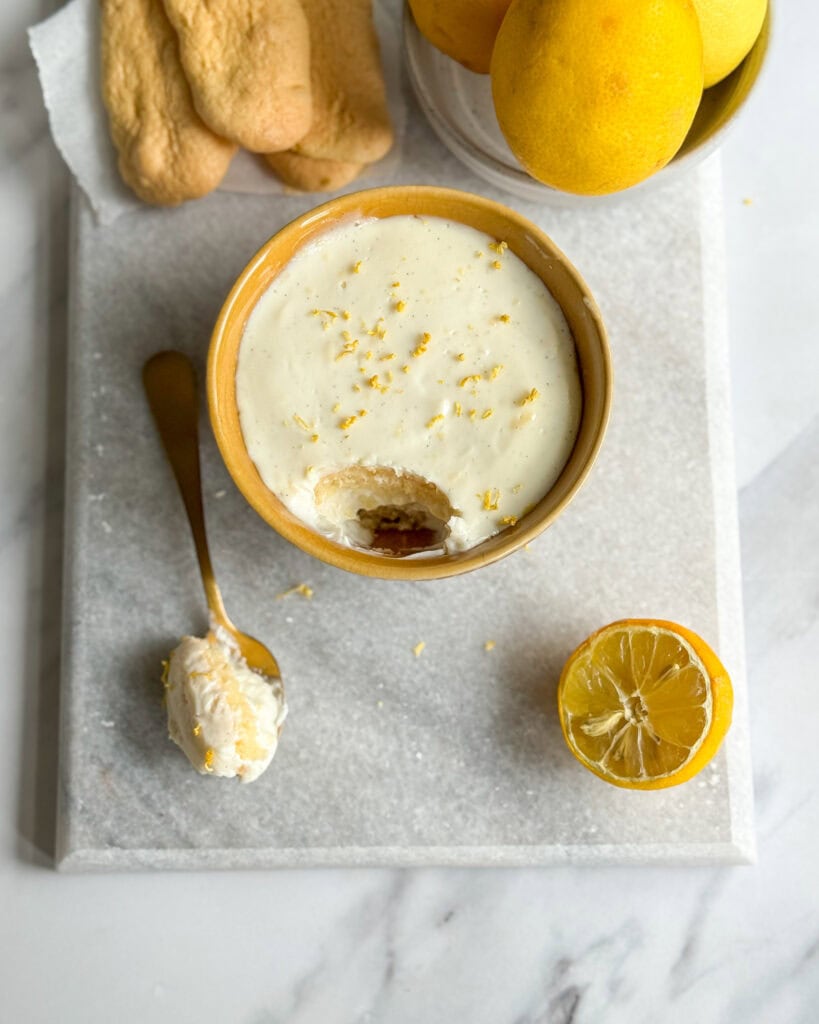 low calorie single serve lemon tiramisu