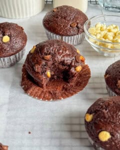 low calorie triple chocolate muffins