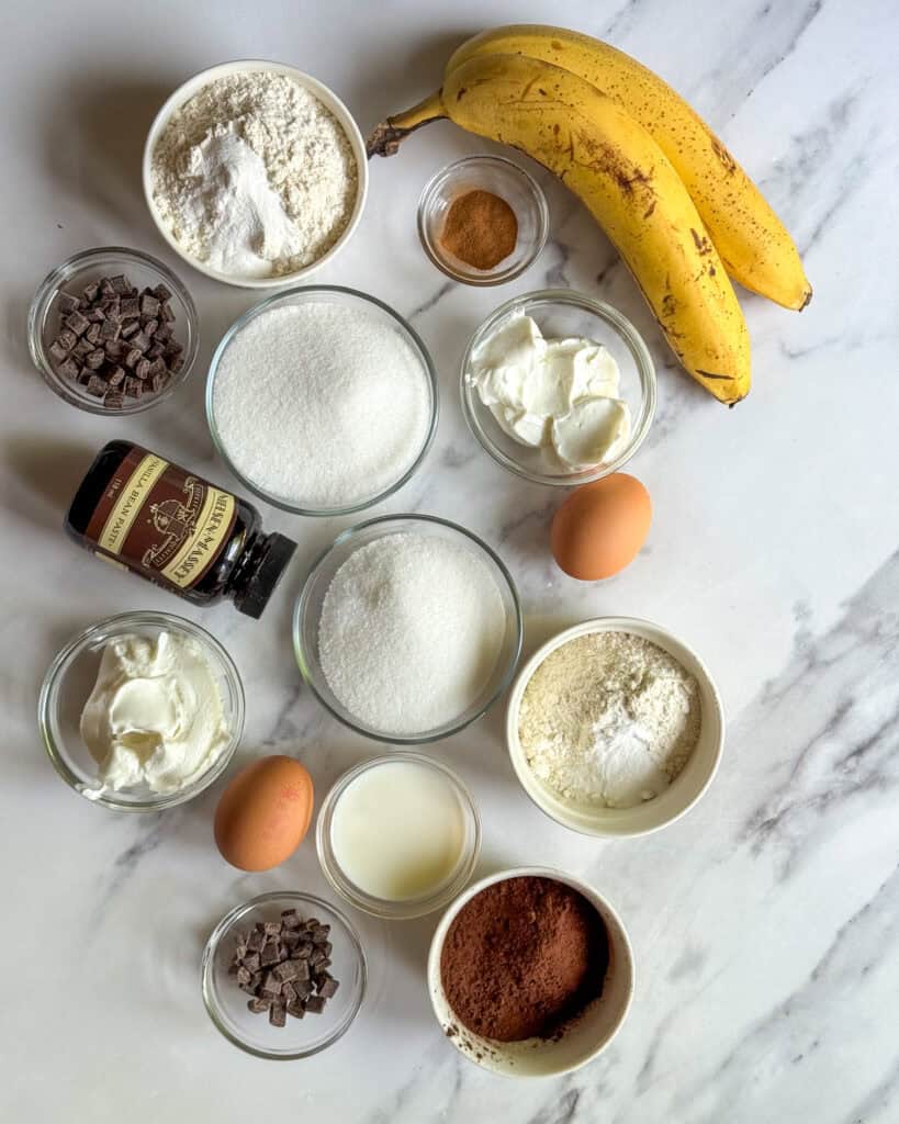 low calorie brownie stuffed banana bread