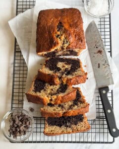 low calorie brownie stuffed banana bread