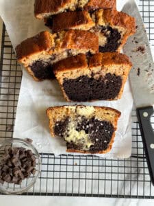 low calorie brownie stuffed banana bread